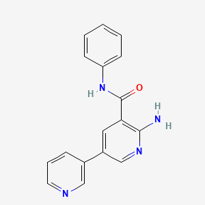 molecular formula C17H14N4O B8409741 2-Amino-N-phenyl-5-(3-pyridyl)pyridine-3-carboxamide 