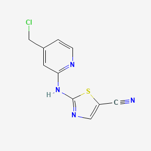 molecular formula C10H7ClN4S B8409777 2-(4-Chloromethyl-pyridin-2-ylamino)-thiazole-5-carbonitrile 
