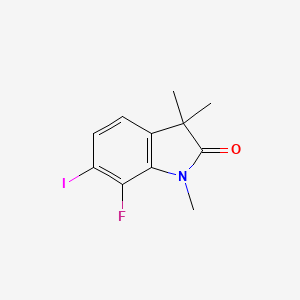 molecular formula C11H11FINO B8409781 7-Fluoro-6-iodo-1,3,3-trimethylindolin-2-one 