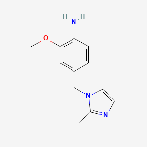 molecular formula C12H15N3O B8409844 2-Methoxy-4-[(2-methyl-1H-imidazol-1-yl)methyl]aniline CAS No. 1233094-83-1