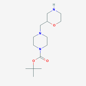 molecular formula C14H27N3O3 B8409960 Tert-butyl 4-(morpholin-2-ylmethyl)piperazine-1-carboxylate CAS No. 874841-73-3