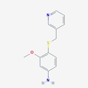 molecular formula C13H14N2OS B8409964 3-Methoxy-4-[(3-pyridinylmethyl)sulfanyl]aniline 