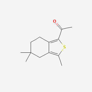 molecular formula C13H18OS B8409995 1-(3,5,5-Trimethyl-4,5,6,7-tetrahydro-benzo[c]thiophen-1-yl)-ethanone 