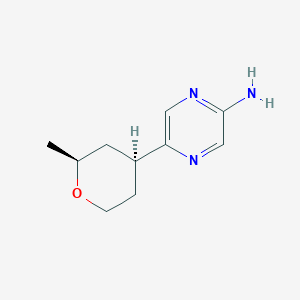 molecular formula C10H15N3O B8409998 5-((2S,4S)-2-methyltetrahydro-2H-pyran-4-yl)pyrazin-2-amine 