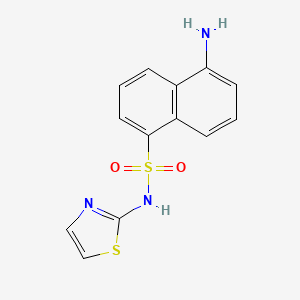 molecular formula C13H11N3O2S2 B8410046 5-Amino-naphthalene-1-sulfonic acid thiazol-2-ylamide 