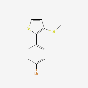 molecular formula C11H9BrS2 B8410056 2-(4-Bromophenyl)-3-methylthiothiophene 