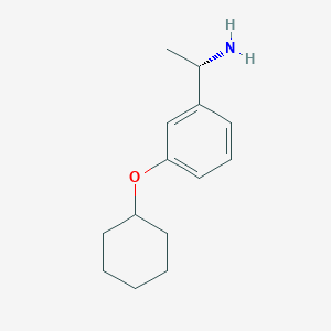 molecular formula C14H21NO B8410105 (S)-1-(3-(cyclohexyloxy)phenyl)ethanamine 
