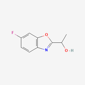 molecular formula C9H8FNO2 B8410129 6-Fluoro-2-(1-hydroxyethyl)benzoxazole 