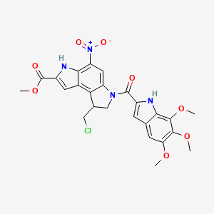 molecular formula C25H23ClN4O8 B8410131 methyl 1-(chloromethyl)-5-nitro-3-[(5,6,7-trimethoxyindol-2-yl)carbonyl]-1,2-dihydro-3H-pyrrolo[3,2-e]indole-7-carboxylate 