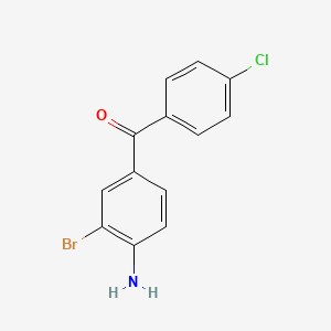 molecular formula C13H9BrClNO B8410224 2-Bromo-4-[(4-chlorophenyl)carbonyl]aniline 