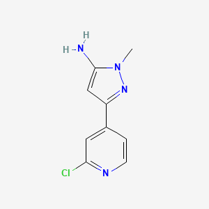 molecular formula C9H9ClN4 B8410239 3-(2-Chloropyridin-4-yl)-1-methyl-1H-pyrazol-5-amine 