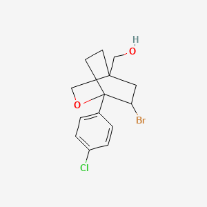 molecular formula C14H16BrClO2 B8410246 [6-Bromo-1-(4-chloro-phenyl)-2-oxa-bicyclo[2.2.2]oct-4-yl]-methanol 