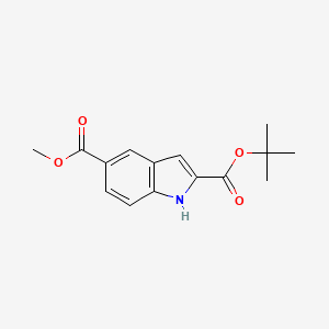 molecular formula C15H17NO4 B8410275 2-(tert-Butyl)5-methyl1H-indole-2,5-dicarboxylate 