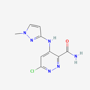 molecular formula C9H9ClN6O B8410285 6-chloro-4-(1-methyl-1H-pyrazol-3-ylamino)-pyridazine-3-carboxylic acid amide 