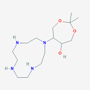 molecular formula C15H32N4O3 B8410300 10-(6-Hydroxy-2,2-dimethyl-1,3-dioxepan-5-yl)-1,4,7,10-tetraazacyclododecane 