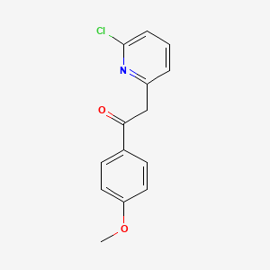 molecular formula C14H12ClNO2 B8410311 2-(6-Chloro-2-pyridinyl)-1-(4-methoxyphenyl)ethanone 
