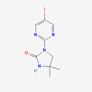 molecular formula C9H11IN4O B8410314 1-(5-Iodo-pyrimidin-2-yl)-4,4-dimethyl-imidazolidin-2-one 
