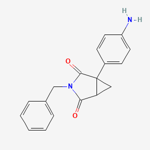 molecular formula C18H16N2O2 B8410357 1-(4-Aminophenyl)-3benzyl-3-azabicyclo[3.1.0]hexane-2,4-dione 