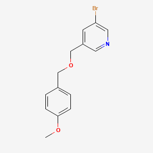 molecular formula C14H14BrNO2 B8410407 3-Bromo-5-{[(4-methoxybenzyl)oxy]methyl}pyridine 