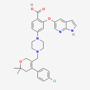 molecular formula C32H33ClN4O4 B8410430 2-(1h-Pyrrolo[2,3-b]pyridin-5-yloxy)-4-(4-((4-(4-chlorophenyl)-6,6-dimethyl-5,6-dihydro-2h-pyran-3-yl)methyl)piperazin-1-yl)benzoic acid 