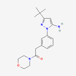 molecular formula C19H26N4O2 B8410465 2-[3-(3-t-butyl-5-amino-1H-pyrazol-1-yl)phenyl]-1-morpholinoethanone 