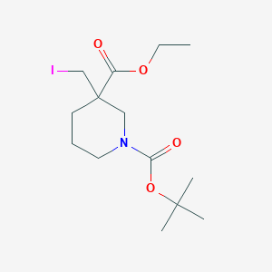molecular formula C14H24INO4 B8410482 1-Tert-butyl 3-ethyl 3-(iodomethyl)piperidine-1,3-dicarboxylate 