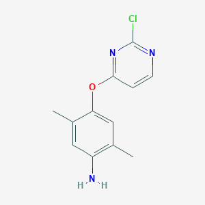 molecular formula C12H12ClN3O B8410491 4-(2-Chloro-pyrimidin-4-yloxy)-2,5-dimethyl-phenylamine 