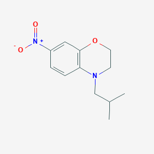 molecular formula C12H16N2O3 B8410510 3,4-dihydro-4-isobutyl-7-nitro-2H-1,4-benzoxazine 
