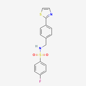 molecular formula C16H13FN2O2S2 B8410548 4-fluoro-N-[4-(thiazol-2-yl)benzyl]benzenesulfonamide 
