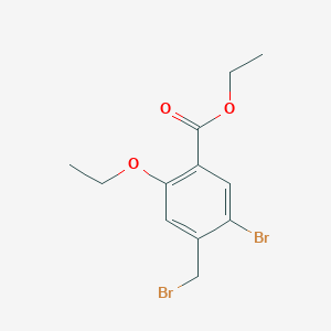 molecular formula C12H14Br2O3 B8410557 Ethyl 2-ethoxy-4-bromomethyl-5-bromobenzoate 