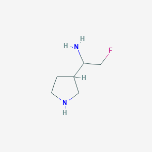 molecular formula C6H13FN2 B8410675 2-Fluoro-1-pyrrolidin-3-ylethylamine 
