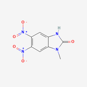 molecular formula C8H6N4O5 B8410692 5,6-Dinitro-1-methylbenzimidazol-2-one 