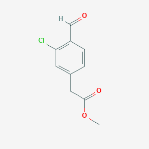 molecular formula C10H9ClO3 B8410705 Methyl (3-chloro-4-formylphenyl)acetate 