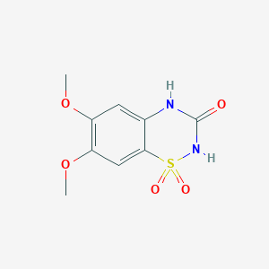 molecular formula C9H10N2O5S B8410752 6,7-Dimethoxy-3,4-dihydro-1,2,4-benzothiadiazine-3-one 1,1-dioxide 