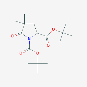 molecular formula C16H27NO5 B8410765 Di-tert-butyl 4,4-dimethyl-5-oxopyrrolidine-1,2-dicarboxylate 
