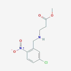 molecular formula C11H13ClN2O4 B8410840 3-[(5-Chloro-2-nitro-benzyl)-amino]-propionic acid methyl ester 