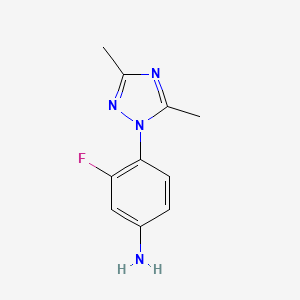 molecular formula C10H11FN4 B8410942 4-(3,5-dimethyl-1H-1,2,4-triazol-1-yl)-3-fluoroaniline 