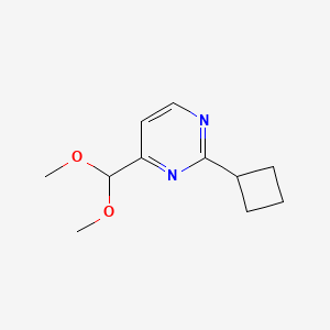 molecular formula C11H16N2O2 B8410969 2-Cyclobutyl-4-(dimethoxymethyl)pyrimidine 