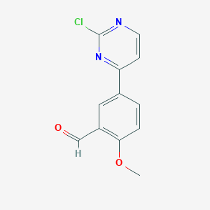 molecular formula C12H9ClN2O2 B8410990 5-(2-Chloro-pyrimidin-4-yl)-2-methoxy-benzaldehyde 
