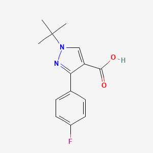 molecular formula C14H15FN2O2 B8410992 4-carboxy-3-(4-fluorophenyl)-1-tert-butyl-1H-pyrazole 