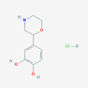 molecular formula C10H14ClNO3 B084110 2-(3,4-Dihydroxyphenyl)morpholine hydrochloride CAS No. 13062-59-4