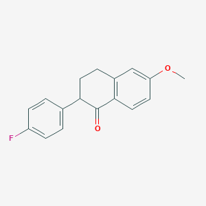 molecular formula C17H15FO2 B8411026 2-p-fluorophenyl-3,4-dihydro-6-methoxy-naphthalen-1(2H)-one 