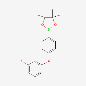 molecular formula C18H20BFO3 B8411035 2-[4-(3-Fluorophenoxy)phenyl]-4,4,5,5-tetramethyl-1,3,2-dioxaborolane 