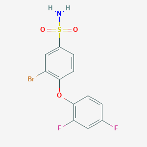 molecular formula C12H8BrF2NO3S B8411061 3-Bromo-4-(2,4-difluorophenoxy)benzenesulfonamide 