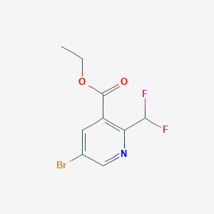 molecular formula C9H8BrF2NO2 B8411145 Ethyl 5-bromo-2-(difluoromethyl)pyridine-3-carboxylate 