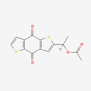 molecular formula C14H10O4S2 B8411168 Benzo[1,5-b']dithiophene-4,8-dione, 2-[1-(acetyloxy)ethyl]- 