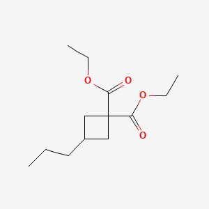 molecular formula C13H22O4 B8411230 3-n-Propylcyclobutane-1,1-dicarboxylic acid diethyl ester 