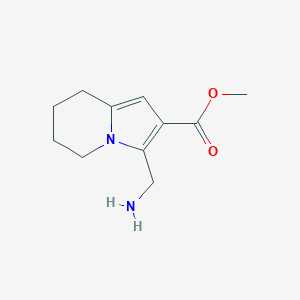 molecular formula C11H16N2O2 B8411246 Methyl 3-(Aminomethyl)-5,6,7,8-tetrahydroindolizine-2-carboxylate 
