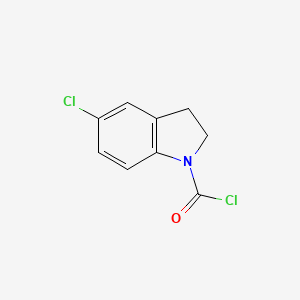 molecular formula C9H7Cl2NO B8411310 5-Chloro-2,3-dihydroindole-1-carbonylchloride 