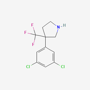 molecular formula C11H10Cl2F3N B8411330 3-(3,5-Dichlorophenyl)-3-(trifluoromethyl)pyrrolidine 